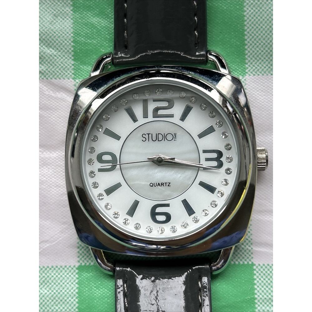 Studio Time Silver Tone Gray Band Women’s Quartz Watch